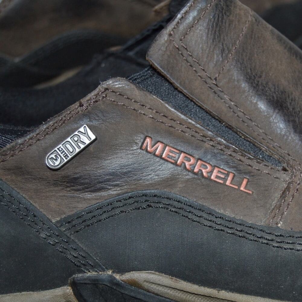 Merrell Polar and Rove Moc 4" Men's Brown & Black Leather Hiking Shoes Size 11.5 - Picture 5 of 8